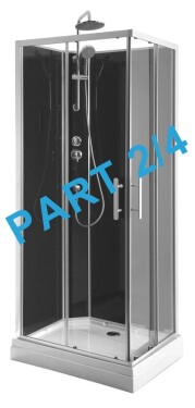 AQUALINE - GRANVIK sprchovací box 700x900x2180 komponent 2/4 fixné a posuvné sklo číre 18-070-09-50-00