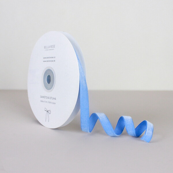 Bella Rose Zamatová stuha 1 cm – Sky Blue (10 m)