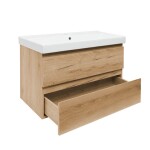 Kúpeľňová skrinka 2 zásuvková s umývadlom SAT B-Way 99x50x45 cm dub mat BWAY2100OAKU1BI BWAY2100OAKU1BI