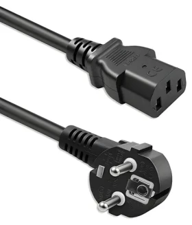 Napájací kábel Schuko - IEC C13 pravouhlý 2 m / Napájací kábel / CEE7/7 - IEC C13 / 3x0,75 mm2 / meď (54620)