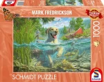 Schmidt Puzzle Psie láska: Žltý labrador na rybárskej výprave