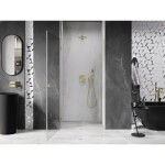 MEXEN/S - Lunar-B sprchové dvere krídlové ľavé 60, transparent, zlatá kartáčovaná 832-060-000-55-00-L