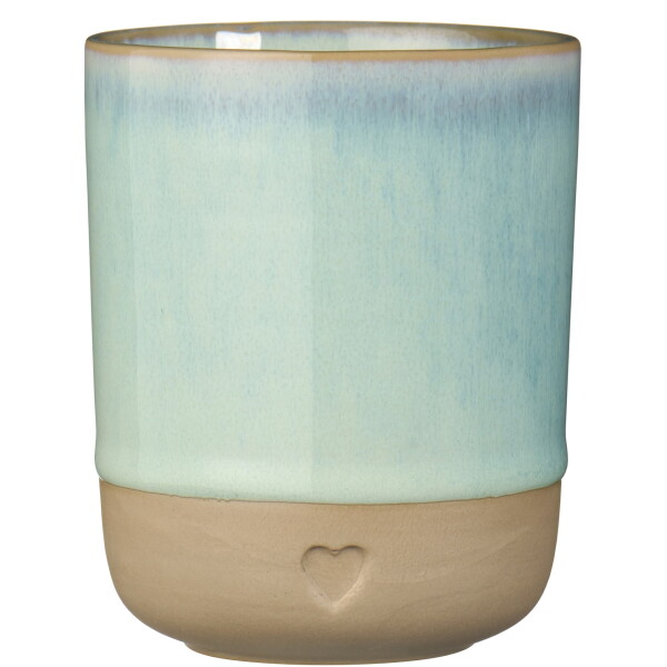 Ib Laursen Kameninový hrnček Heart Light Green Matt 190 ml