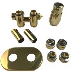 HOPA - THERMCOMB-SET, stredový ventil (Z4K) s pripojením pre elektrickú tyč - Farba - Zlatá, Variant - Pravá RDTHERMCOMSETRG