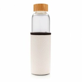 XD Design Sklenená fľaša na vodu s ochranným puzdrom biela 550 ml (P436.293)