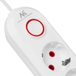 Maclean MCE394 W biela / Predlžovací kábel / 3x zásuvka + 3x USB / 2500 W / 1,5 m (MCE394 W)