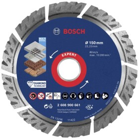 Bosch Accessories 2608900661 EXPERT MultiMaterial diamantový rezný kotúč Priemer 150 mm Ø otvoru 22.23 mm kámen, betón, cihla 1 ks; 2608900661