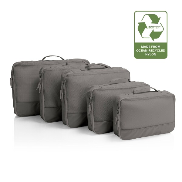 Cestovne organizery Heys Ecotex Packing Cube 5 Pc Set Grey Stone