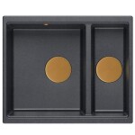 Quadron - Granitový drez Logan 150 Black Metallic Meď HCQL5646U8-C1_U