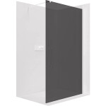 CERANO - Sprchová zástena Walk-in Onyx Cube Ľ/P - 8 mm - hranatá vzpera - biela matná, grafitové sklo - 130x200 CER-8050BD440