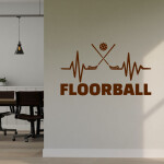 Veselá Stena Samolepka Floorball Farba: červená, Veľkosť: 60 x 35 cm