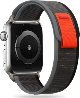 Tech-Protect Nylon čierna/oranžová / Remienok pre Apple Watch / Series 4-8, SE, Ultra / 42/44/45/49 mm (9490713929742)