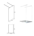 BESCO - Walk-in sprchovací kút AVEO DUE - Pevná stena - Bez pevnej steny, Rozmer A - 90 cm BCAVEODUE90
