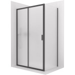 CERANO - Sprchovací kút Varone LINE Ľ/P - 6 mm - čierna matná, mliečne sklo - 120x70 - posuvný CER-DY505-90197