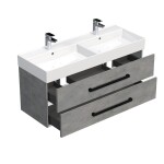 Kúpeľňová skrinka s čiernou úchytkou a umývadlom SAT Cube Way 120x53x46 cm betón mat CUBE46C1202BESAT CUBE46C1202BESAT
