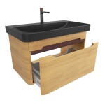 Kúpeľňová skrinka s umývadlom SAT Fusion 77,5x43x45 cm dub medový mat SATFUSION80DMBKMBA SATFUSION80DMBKMBA