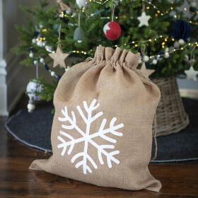 Garden Trading Vianočné jutové vrece na darčeky Snowflake