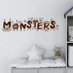 Veselá Stena Samolepka Monsters Farba: černá, Veľkosť: 100 x 29 cm