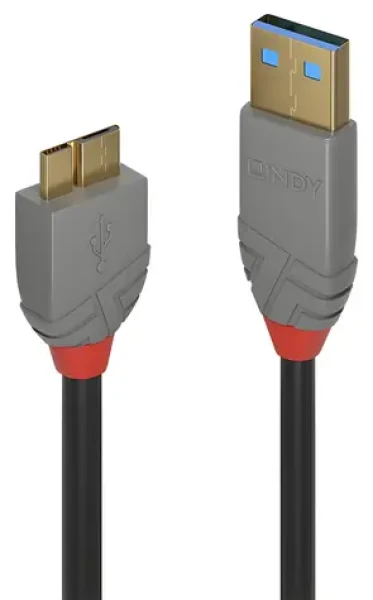 Lindy Anthra Line USB-A - Micro-USB B čierny 0,5m / USB kábel / USB 3.2 Gen1 / 5 Gbit/s (36765)