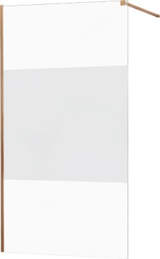 MEXEN/S - KIOTO Sprchová zástena WALK-IN 100x200 cm 8 mm, ružové zlato, Transparent/matné sklo 800-100-101-60-35