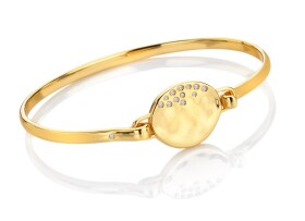 Hot Diamonds Pevný pozlátený náramok s topazmi a diamantom Jac Jossa Soul DC213