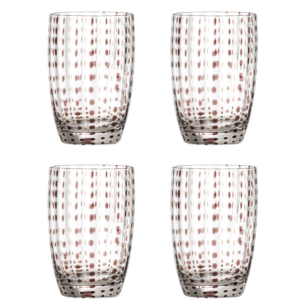 Bloomingville Poháre Brinley Brown 350 ml – sada 4 ks