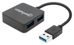 Manhattan USB 3.0 Hub čierny / 4X USB / Bus Power (162296)