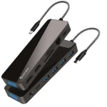 ESTUFF 13-in-1 Mobile Dock čierna / Dokovacia stanica / USB-C / 2x HDMI / VGA / PD 100W (GLB235470)