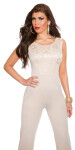 Sexy KouCla jumpsuit with lace and zip