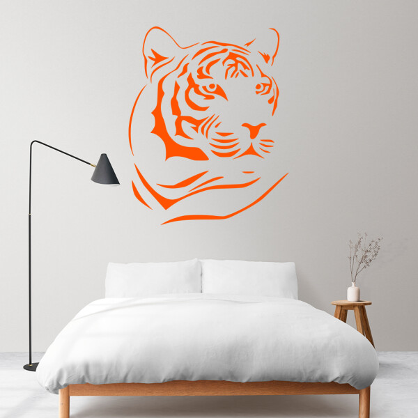 Veselá Stena Samolepka Hlava Tigra Farba: oranžová, Veľkosť: 80 x 100 cm