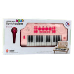 Mamido Elektronické výukové piano s držiakom nôt a mikrofónom 24K ružové