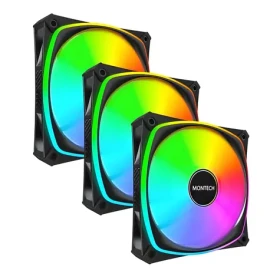 Montech RX120 PRO 3ks čierna / Ventilátor / 120mm / PWM / ARGB / Reverse (RX120 PRO BLACK 3 IN 1)