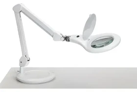 Maul Makro biela / Lupová stolná LED lampa / 3 dioptrie / 660 lm / výškovo nastaviteľná (8263602)