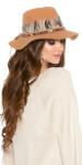 Trendy Fedora hat with deco feathers and elements Einheitsgroesse