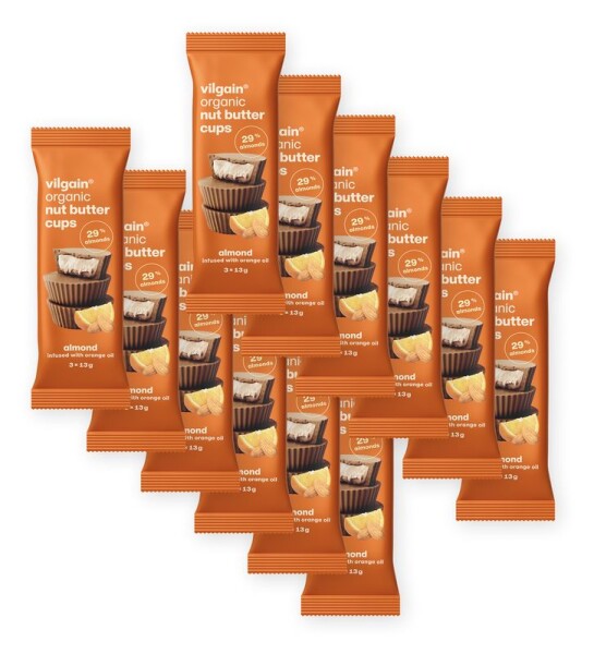 Vilgain Nut Butter Cups BIO – 12× Mandle v pomarančovom oleji 39 g (3 x 13 g)