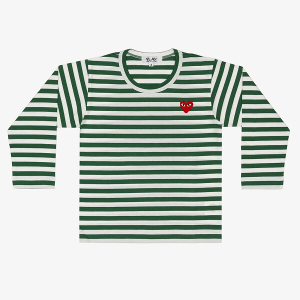 Comme des Garçons PLAY Kids Red Emblem Knit T-Shirt Green 4