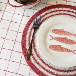 MADAM STOLTZ Prestieranie Seagrass Red/White Ø 35 cm