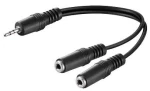 MicroConnect Y adaptér minijack 3.5mm (M) - 2x 3.5mm minijack (F) čierna (AUDLR02)