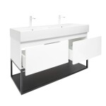 Kúpeľňová skrinka s umývadlom SAT B-Way 119x30x45 cm biela lesk BWAY120WU2BBF BWAY120WU2BBF