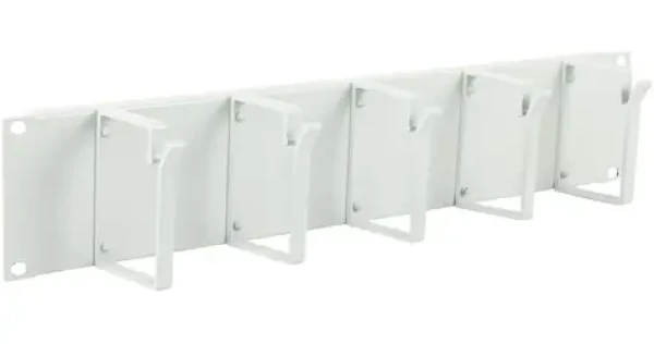 Lanview 2U káblový organizér biely / Organizér káblov / 19" rack / 5 háčikov (RAO105WH)