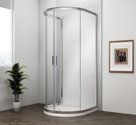 POLYSAN - EASY polkruhová sprchová zástena 900x900, číre sklo EL4615