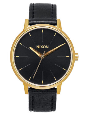 Nixon KENSINGTON LEATHER GOLDBLACK dámske hodinky analógové