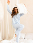 Pyžamo Regina 717 long/ 2XL-3XL Z25/26 dámske modrá XXL
