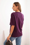 Dámska bavlnená blúzka s potlačou Minimal plum UNI