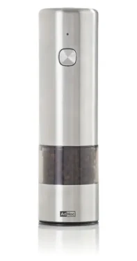 AdHoc i.Mill nerez/akryl / Mlynček na soľ a korenie / USB-C / keramický mechanizmus CeraCut® / výška 17 cm