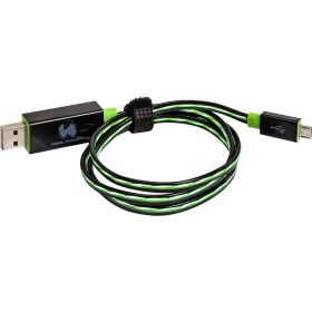 RealPower USB kábel USB 2.0 USB-A - Micro-B 75 cm LED zelená (4040895876560)