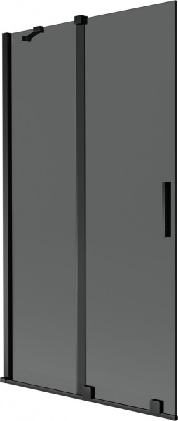 MEXEN/S - Velar dvojkrídlová posuvná vaňová zástena 100 x 150, grafit, čierna 896-100-000-41-70
