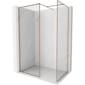 MEXEN/S - Kyoto-F Sprchová zástena WALK-IN s rámom 180 x 75, transparent 8 mm, meď kartáčovaná 800-180-202-04-65-075