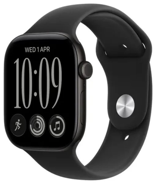 Apple Watch Series 12 GPS 42mm Čierne hliníkové telo - Čierny športový remienok S/M / 130-180 mm (MJEA4RK/A)