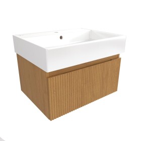 Kúpeľňová skrinka s umývadlom SAT Evolution 58x30x44, 5 cm dub medový mat SATEVO60DMU2 SATEVO60DMU2